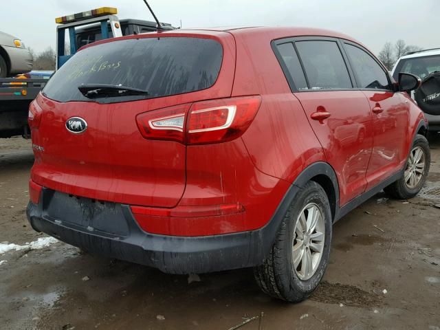 KNDPBCA23B7080768 - 2011 KIA SPORTAGE L RED photo 4