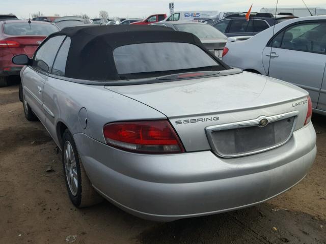 1C3EL65R24N212869 - 2004 CHRYSLER SEBRING LI SILVER photo 3