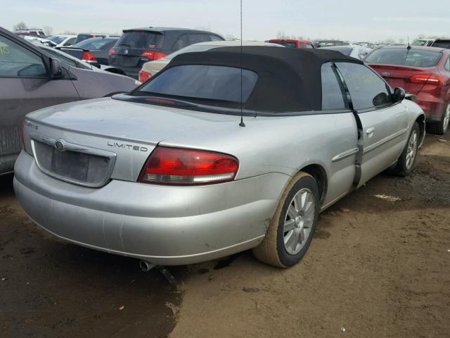 1C3EL65R24N212869 - 2004 CHRYSLER SEBRING LI SILVER photo 4