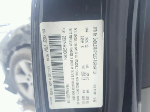 2B3KA43R57H643524 - 2007 DODGE CHARGER SE BLACK photo 10