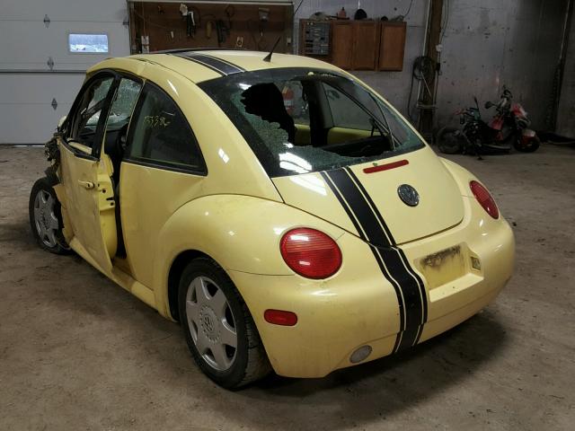 3VWCK21C91M465402 - 2001 VOLKSWAGEN NEW BEETLE YELLOW photo 3