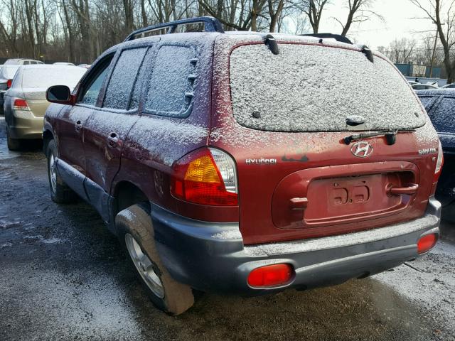 KM8SC13D43U507903 - 2003 HYUNDAI SANTA FE G RED photo 3