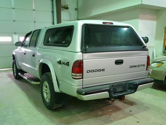 1D7HG38N23S149430 - 2003 DODGE DAKOTA QUA SILVER photo 3