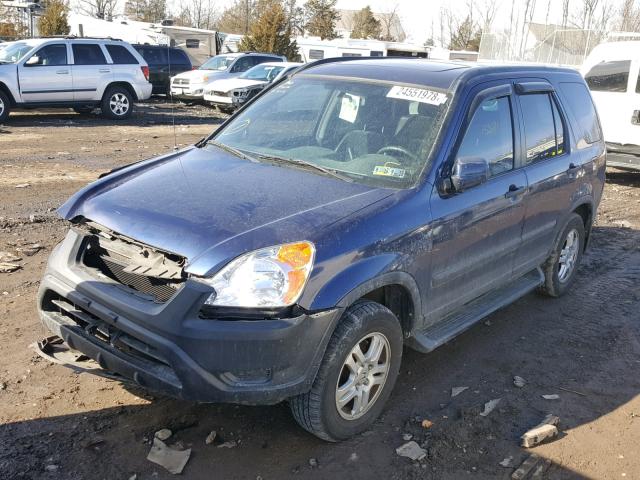 SHSRD78864U214716 - 2004 HONDA CR-V EX BLUE photo 2