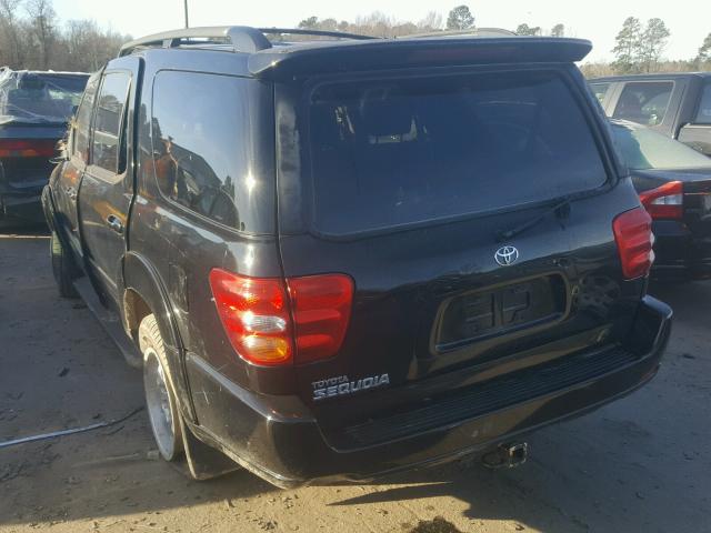 5TDZT34A13S179573 - 2003 TOYOTA SEQUOIA SR BLACK photo 3