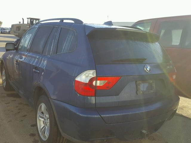 WBXPA93455WD08225 - 2005 BMW X3 3.0I BLUE photo 3