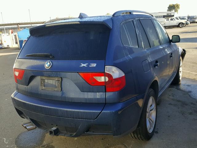 WBXPA93455WD08225 - 2005 BMW X3 3.0I BLUE photo 4