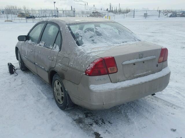 2HGES16462H943607 - 2002 HONDA CIVIC DX BEIGE photo 3