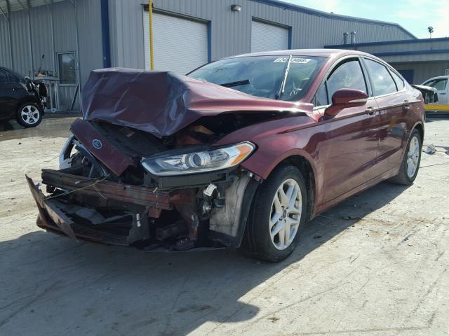 3FA6P0H77ER121600 - 2014 FORD FUSION SE MAROON photo 2