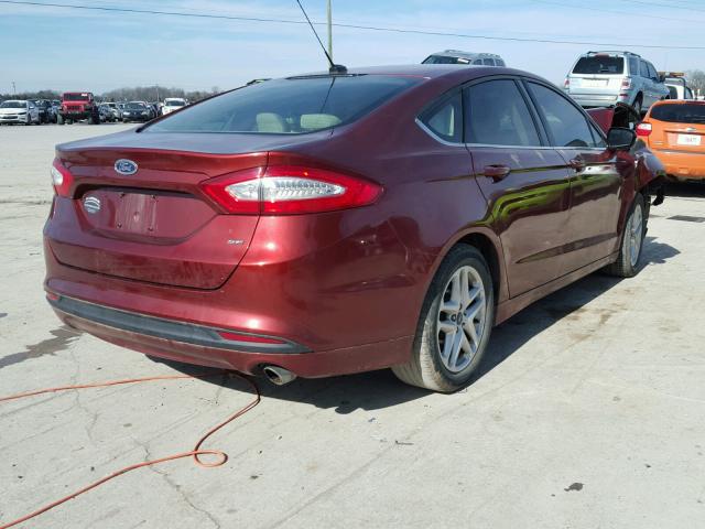 3FA6P0H77ER121600 - 2014 FORD FUSION SE MAROON photo 4