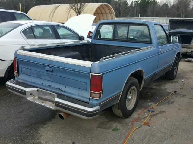 1GCCS14R7H2263804 - 1987 CHEVROLET S TRUCK S1 BLUE photo 4