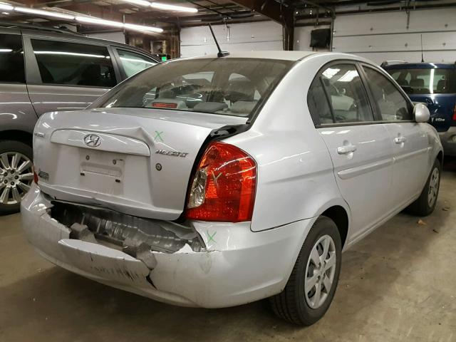 KMHCN46C38U234270 - 2008 HYUNDAI ACCENT GLS SILVER photo 4