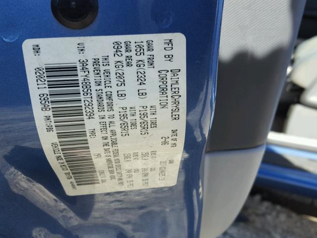 3A4FY48B56T292394 - 2006 CHRYSLER PT CRUISER BLUE photo 10