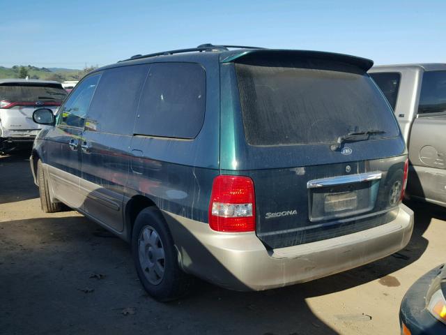 KNDUP131836372789 - 2003 KIA SEDONA EX GREEN photo 3