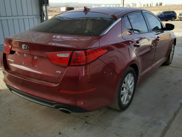 5XXGM4A76FG425154 - 2015 KIA OPTIMA LX RED photo 4