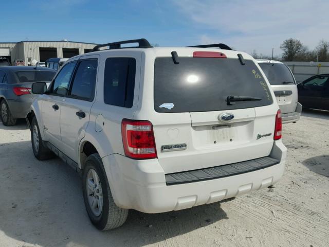 1FMCU493X9KA49063 - 2009 FORD ESCAPE HYB WHITE photo 3