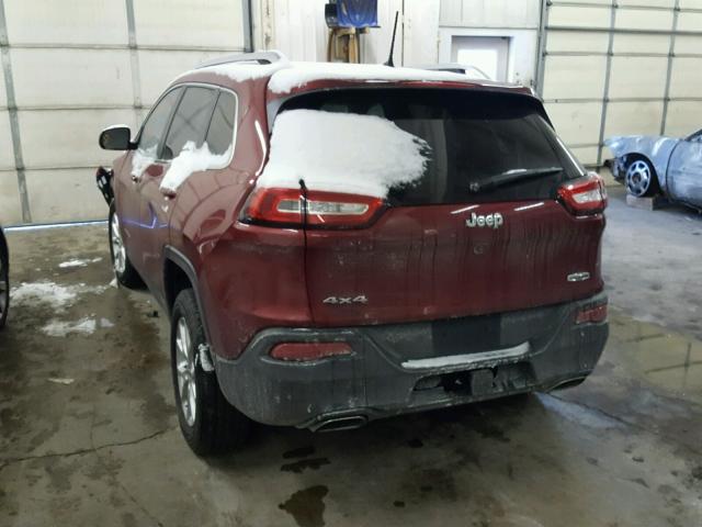 1C4PJMCS5HW622893 - 2017 JEEP CHEROKEE L RED photo 3