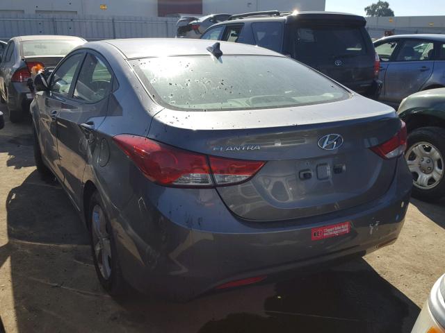 5NPDH4AE1DH205136 - 2013 HYUNDAI ELANTRA GL GRAY photo 3