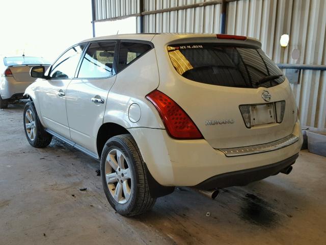 JN8AZ08T47W523753 - 2007 NISSAN MURANO SL WHITE photo 3