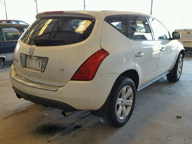 JN8AZ08T47W523753 - 2007 NISSAN MURANO SL WHITE photo 4