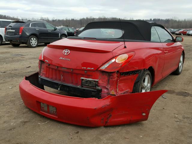 4T1FA38P05U051293 - 2005 TOYOTA CAMRY SOLA RED photo 4