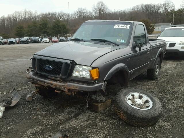 1FTYR11U85PA70344 - 2005 FORD RANGER GRAY photo 2