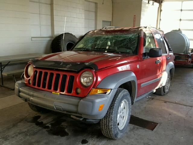 1J4GL48K86W107946 - 2006 JEEP LIBERTY SP RED photo 2