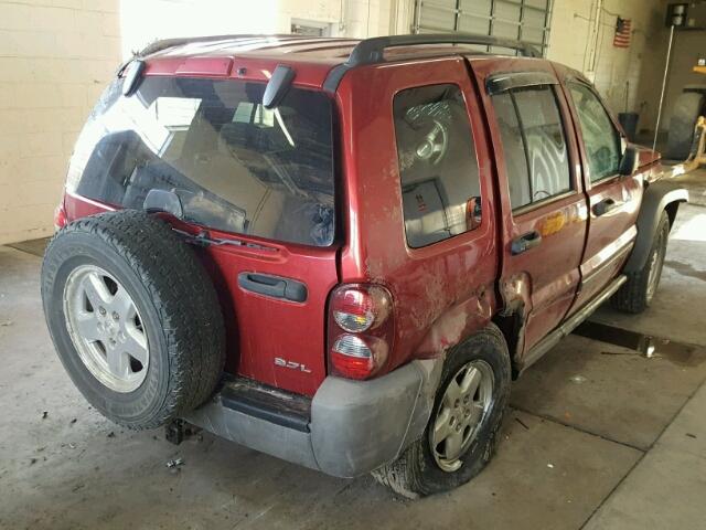 1J4GL48K86W107946 - 2006 JEEP LIBERTY SP RED photo 4