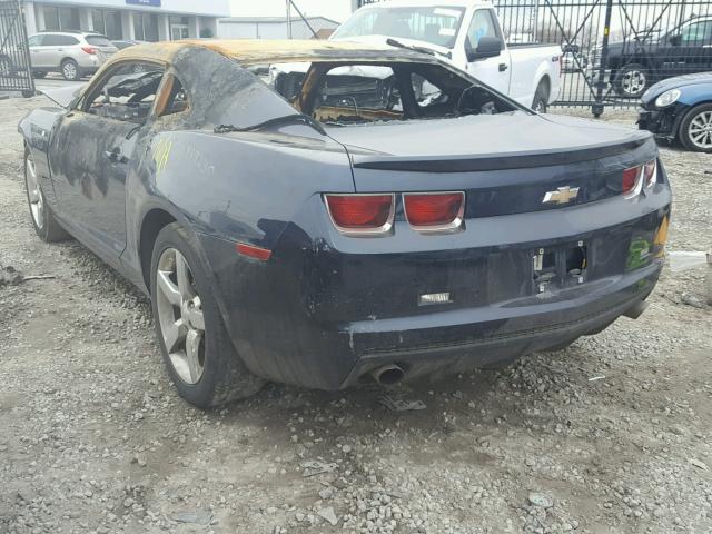 2G1FB1E33C9149230 - 2012 CHEVROLET CAMARO LT BLUE photo 3