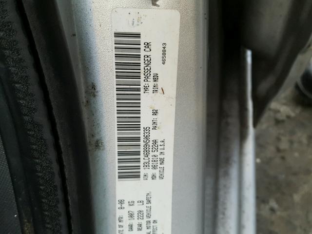 1B3LC46B99N506335 - 2009 DODGE AVENGER SE SILVER photo 10