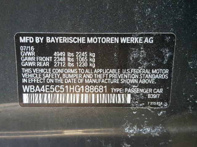 WBA4E5C51HG188681 - 2017 BMW 440XI GRAN CHARCOAL photo 10