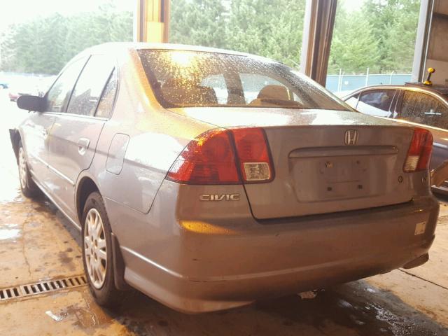 JHMES16505S000972 - 2005 HONDA CIVIC LX GRAY photo 3