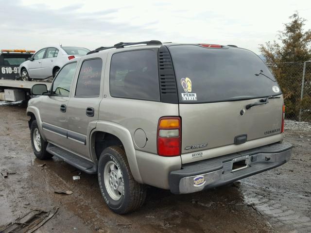 1GNEK13V22J163203 - 2002 CHEVROLET TAHOE K150 BEIGE photo 3