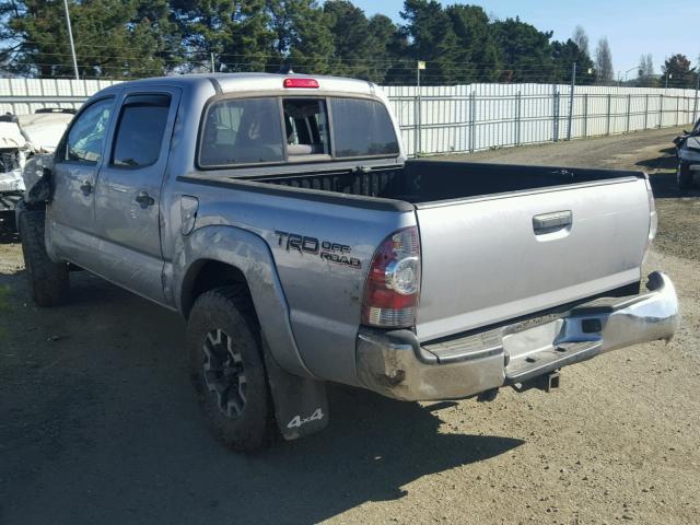 3TMLU4EN6EM149157 - 2014 TOYOTA TACOMA DOU SILVER photo 3