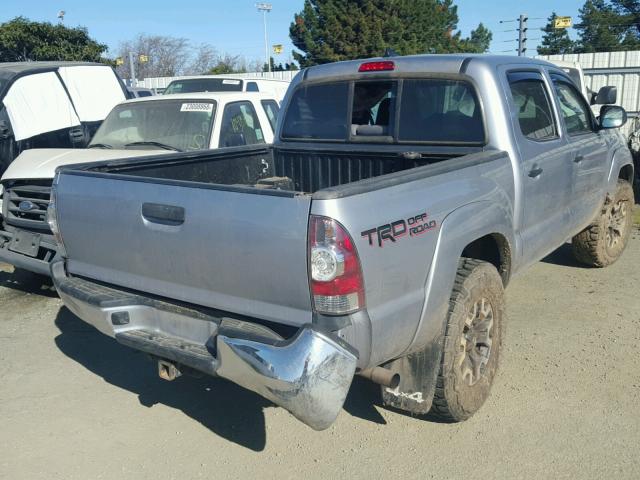 3TMLU4EN6EM149157 - 2014 TOYOTA TACOMA DOU SILVER photo 4