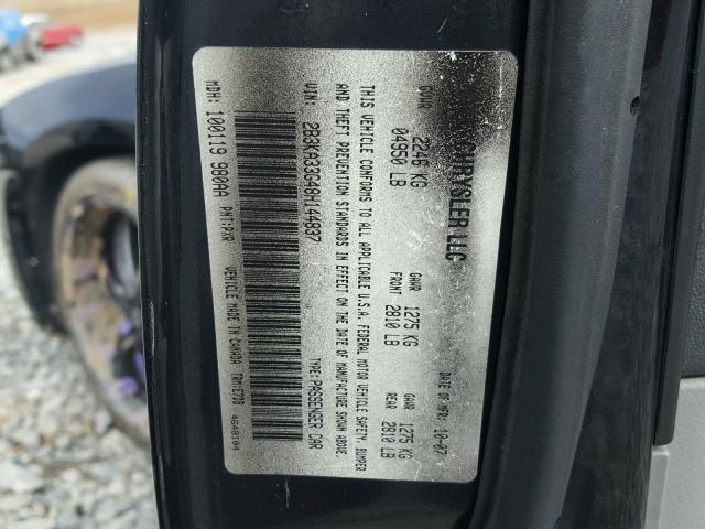 2B3KA33G48H144837 - 2008 DODGE CHARGER SX BLACK photo 10