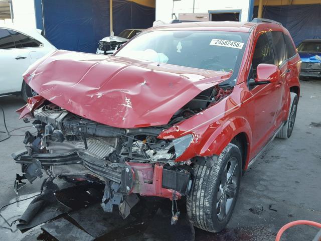 3C4PDCGB5FT637411 - 2015 DODGE JOURNEY CR RED photo 2