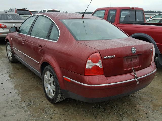 WVWRH63B23P095057 - 2003 VOLKSWAGEN PASSAT GLX RED photo 3