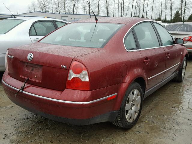 WVWRH63B23P095057 - 2003 VOLKSWAGEN PASSAT GLX RED photo 4