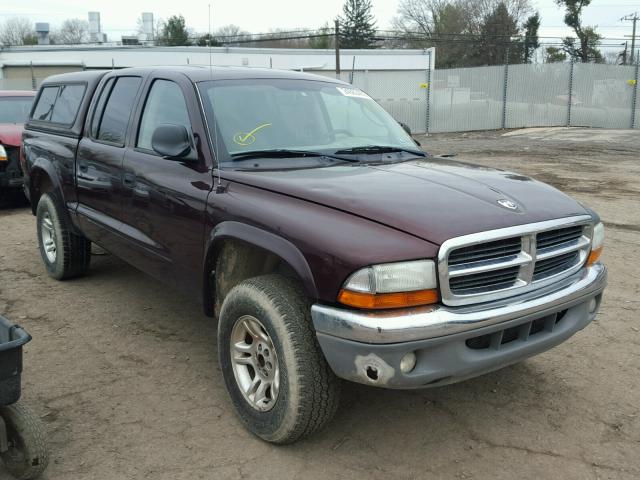 1D7HG48N64S580375 - 2004 DODGE DAKOTA QUA MAROON photo 1