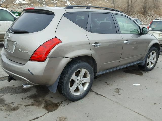 JN8AZ08W63W236922 - 2003 NISSAN MURANO SL TAN photo 4