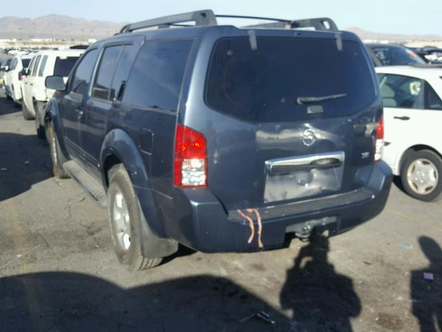 5N1AR18U77C639083 - 2007 NISSAN PATHFINDER BLUE photo 3