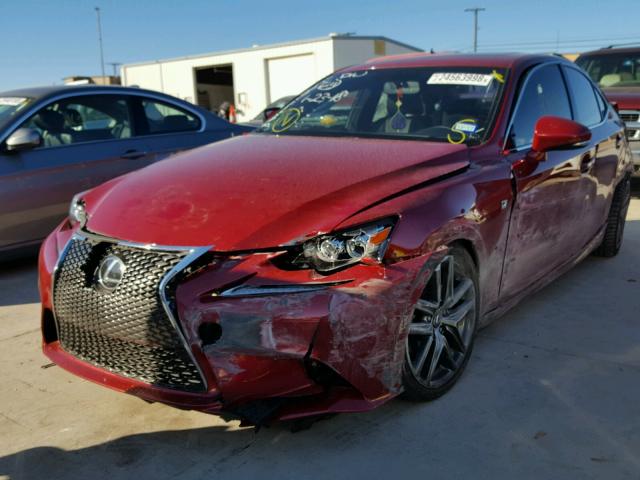 JTHBF1D22E5042848 - 2014 LEXUS IS 250 MAROON photo 2