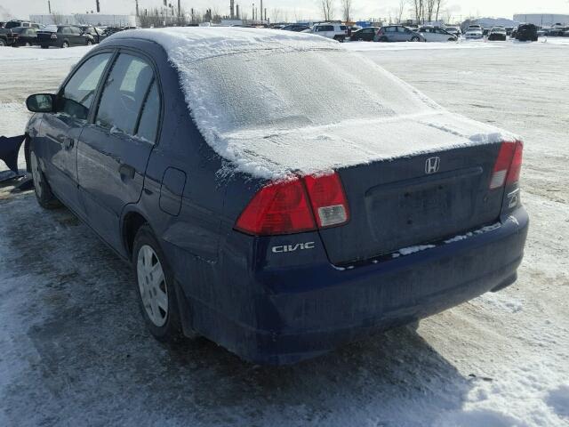 2HGES16335H009075 - 2005 HONDA CIVIC DX V BLUE photo 3