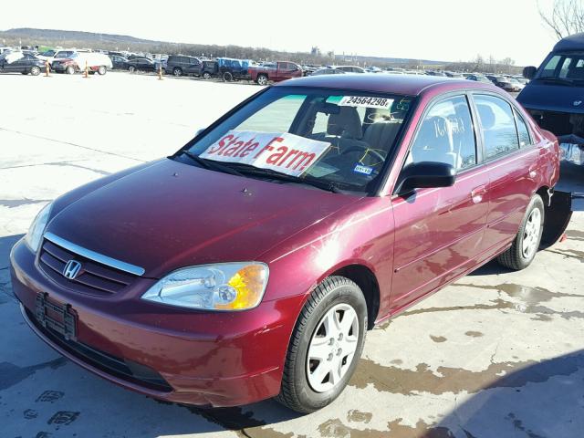 2HGES16593H626429 - 2003 HONDA CIVIC LX MAROON photo 2