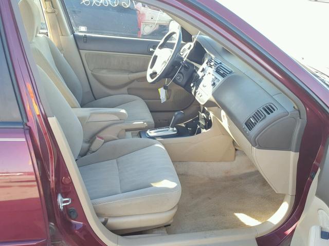 2HGES16593H626429 - 2003 HONDA CIVIC LX MAROON photo 5