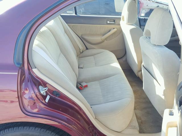 2HGES16593H626429 - 2003 HONDA CIVIC LX MAROON photo 6