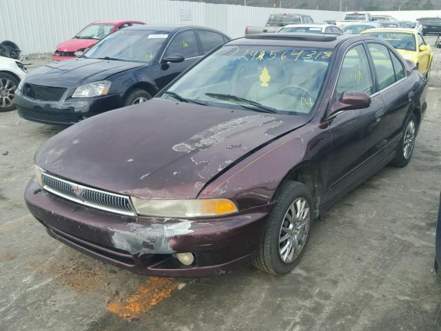 4A3AA46G8XE001758 - 1999 MITSUBISHI GALANT ES BURGUNDY photo 2