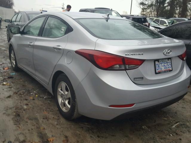 5NPDH4AE7EH461413 - 2014 HYUNDAI ELANTRA SE GRAY photo 3