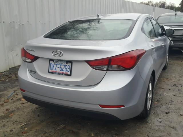 5NPDH4AE7EH461413 - 2014 HYUNDAI ELANTRA SE GRAY photo 4